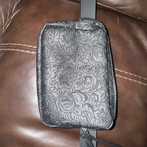 Black belt leather fanny pack